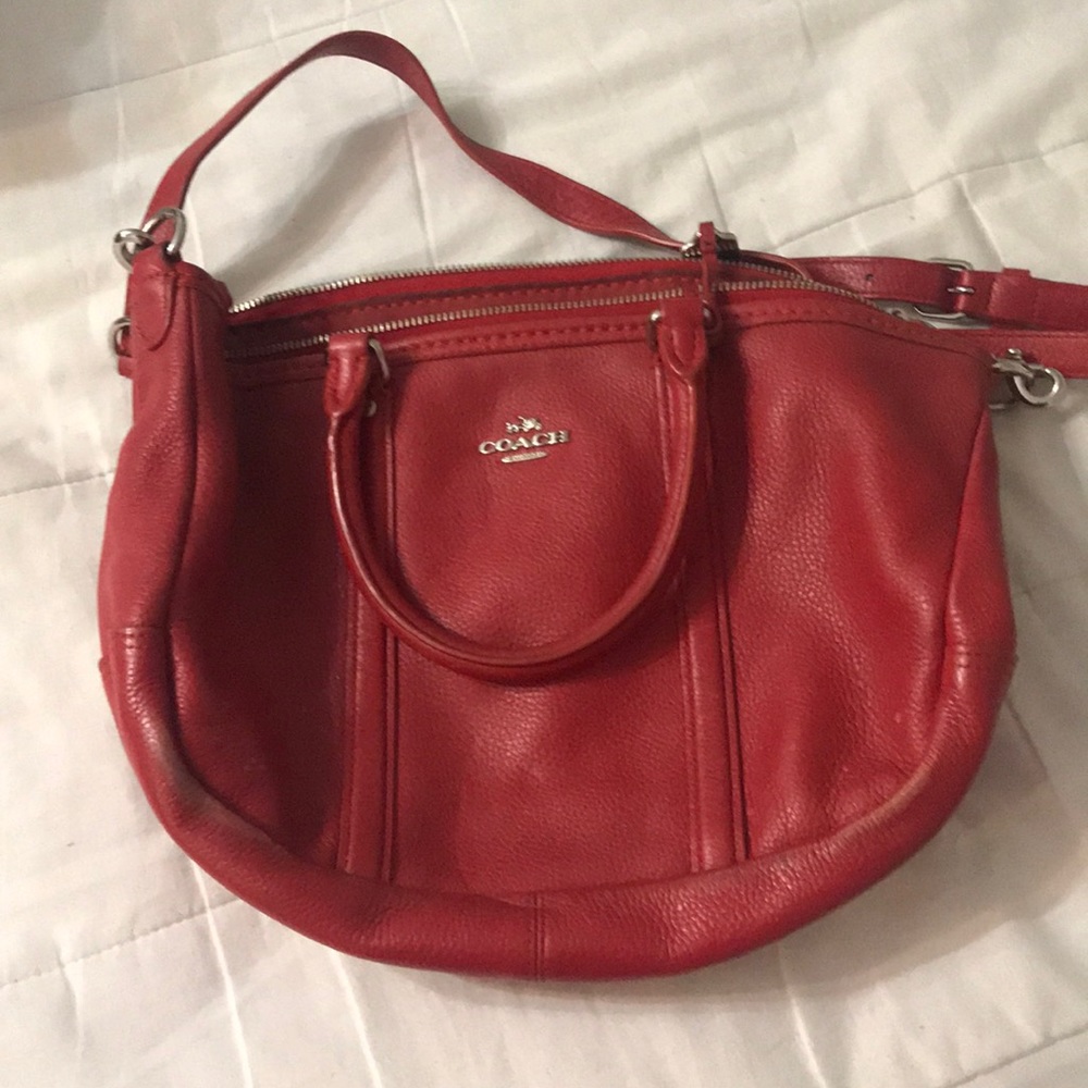 Coach red crossbody